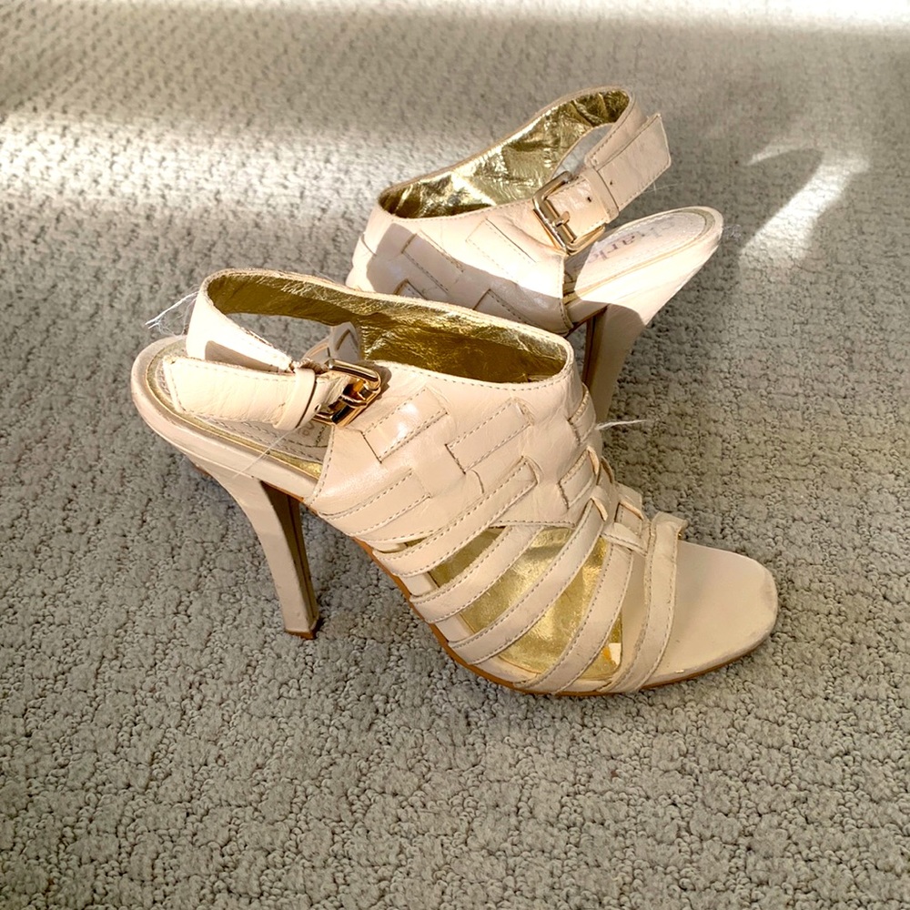 Charles David (size 7) nude strappy heels.